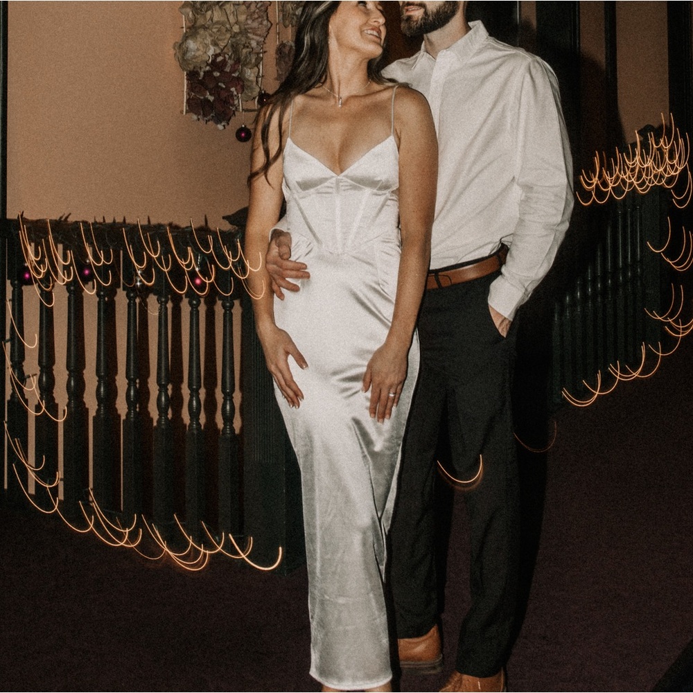 White silk dress. Size S.